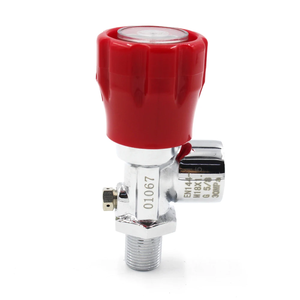 

PCP Paintball Din Valve Tank ON/OFF Valves with Gauge M18 Male G5/8 Female 4500psi for M18*1.5 High Pressure Cylinders/CF Tank