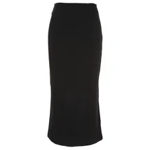 Kenancy плюс размер однотонные черные женские юбки длиной до щиколотки женские юбки облегающие винтажные юбки-карандаш женские офисные рабочие юбки