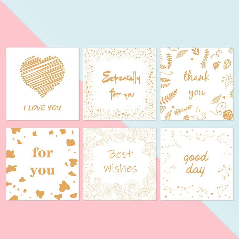  Printing Fold Greeting Card Gift Thank You Card with Envelope 6pcs/set for Festival Blessing Weddin - 33030551944
