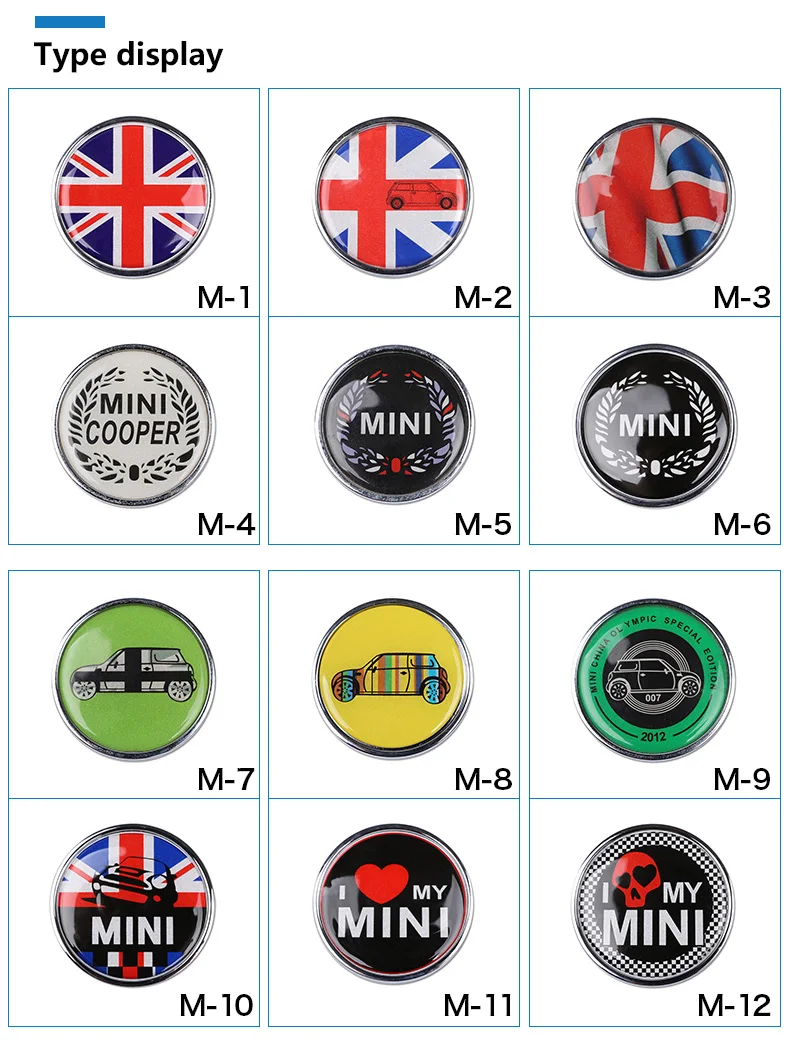 Car Front Grill Emblem Badge Metal Stickers for Mini Cooper Countryman R55 R56 R50 R53 R60 R61 F54 F55 F56 Car Styling (2)