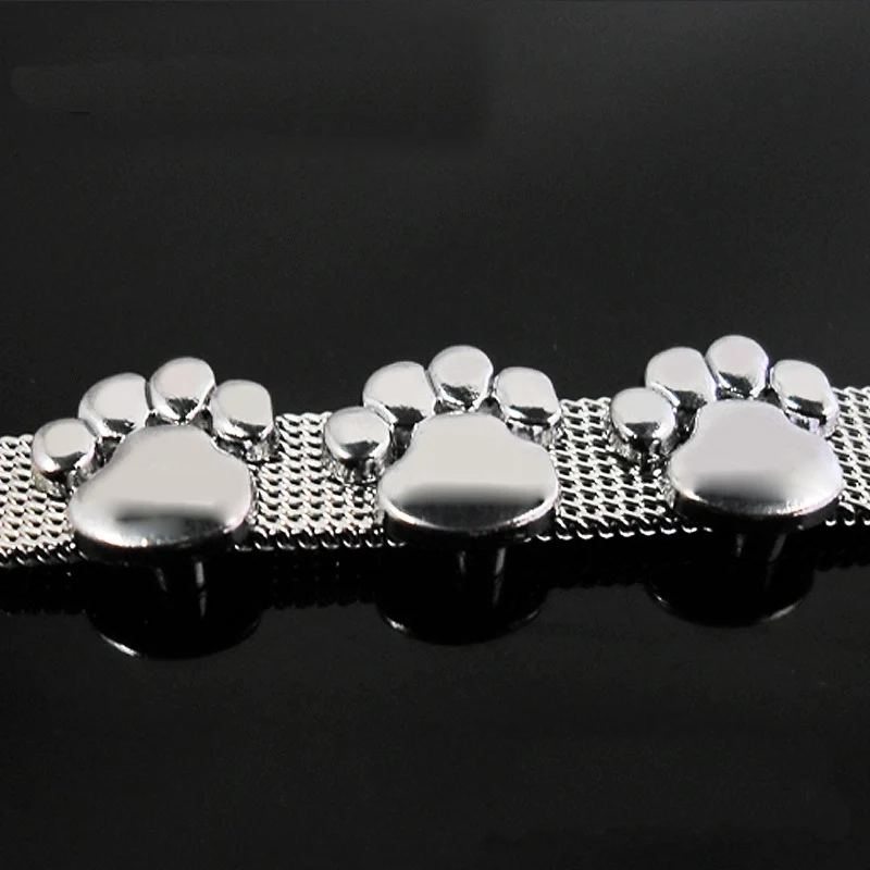 30 шт. 8 мм Rhinestone сплава серебра след Слайд Подвески бисер DIY Браслеты Напульсники