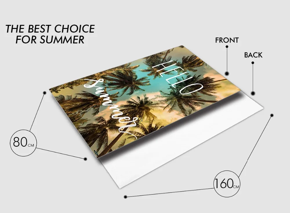 

Palm ltree Surfing Compact Beach Towel Microfiber Travel quick surf Towel