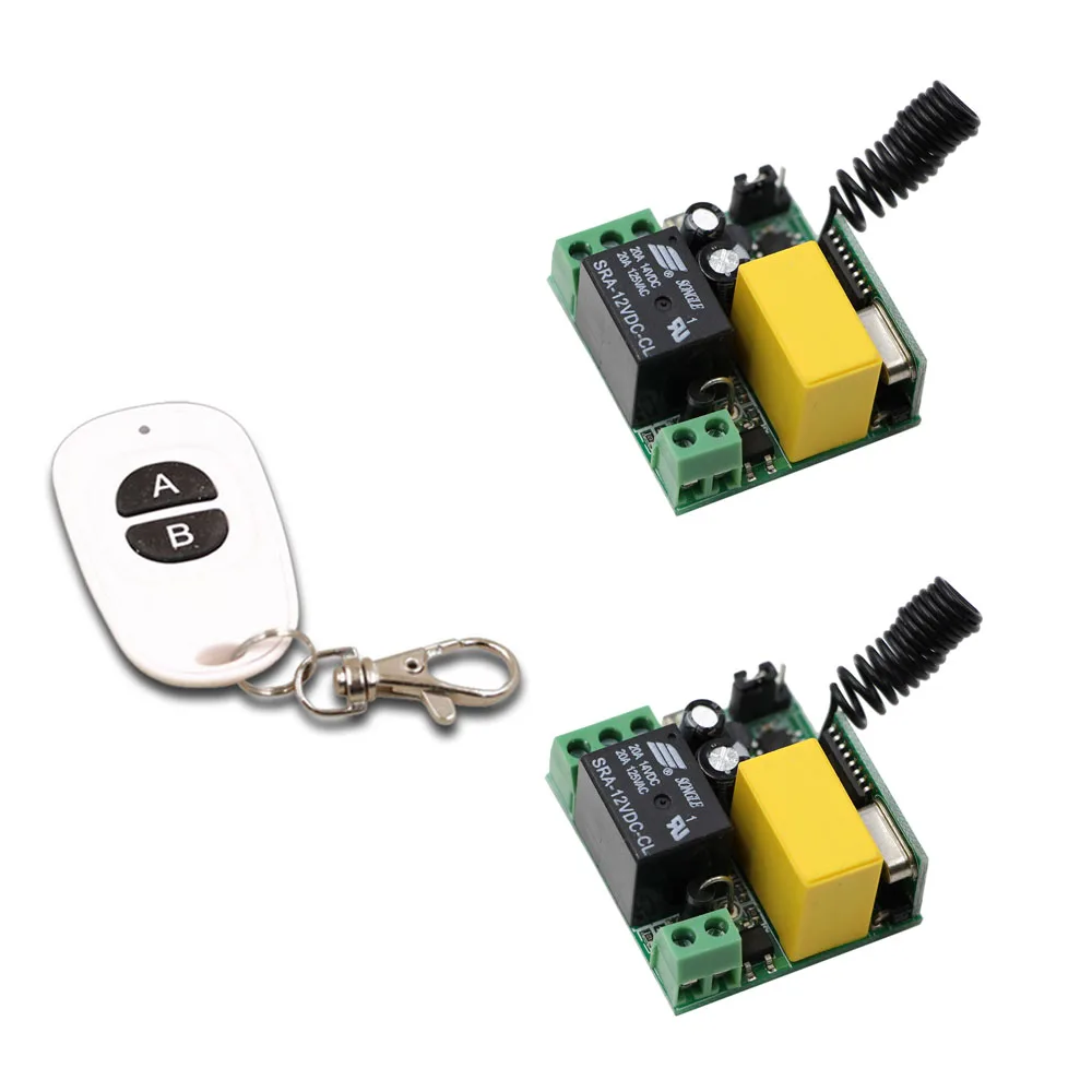 

AC220V 2pcs Mini Receiver Board & AB Keys Transmitter RF Wireless Remote Control Switch Applicance Garage Door High Quality