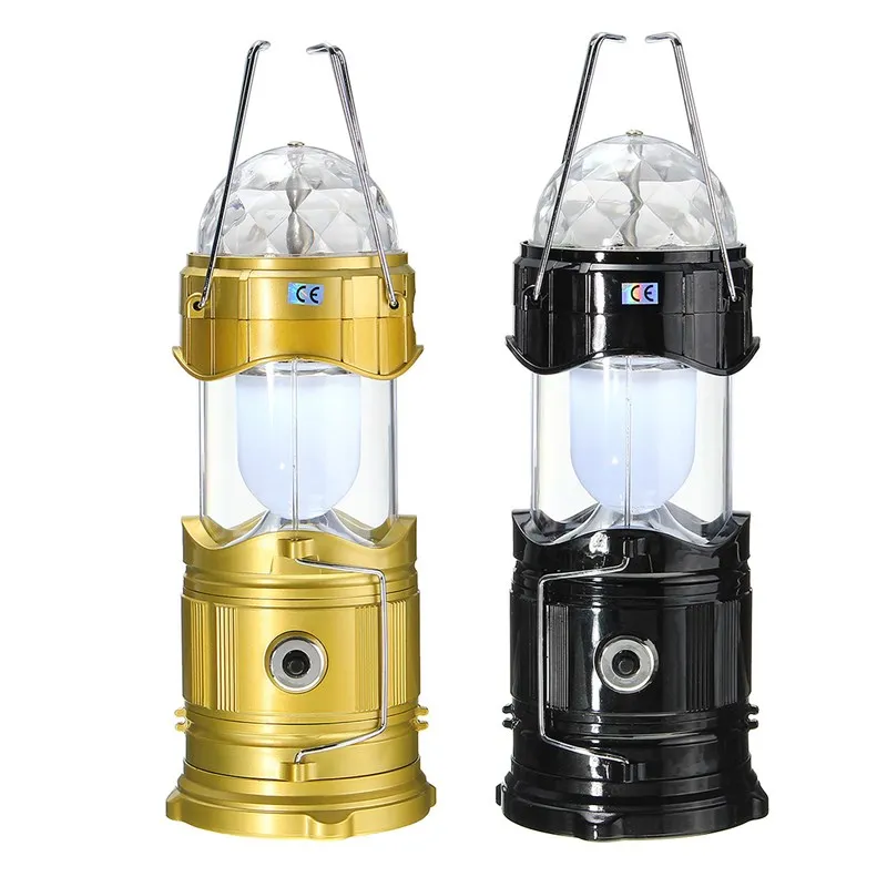 

Portable RGB White Stage Light Voice Control Outdoor Camping Light Tent Collapsible Magic Ball Lamp Lantern Hiking EU Plug