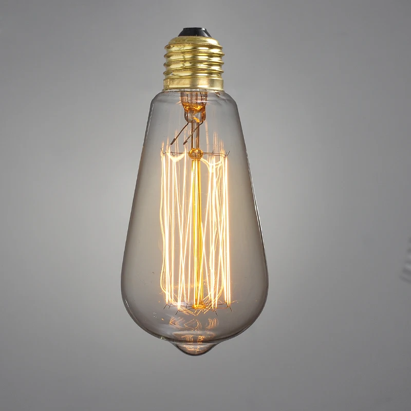 4 шт., винтажный светильник Эдисона, лампа для украшения дома, светильник ing E27 40 Вт ST64 120 В/220 В, лампы накаливания, антикварные лампы накаливания