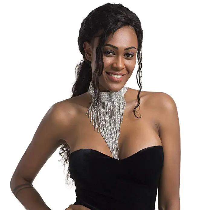  Tassel Collar Statement Necklace for Women Novelty Fashion Jewelry 1 Set with Gift  (5)