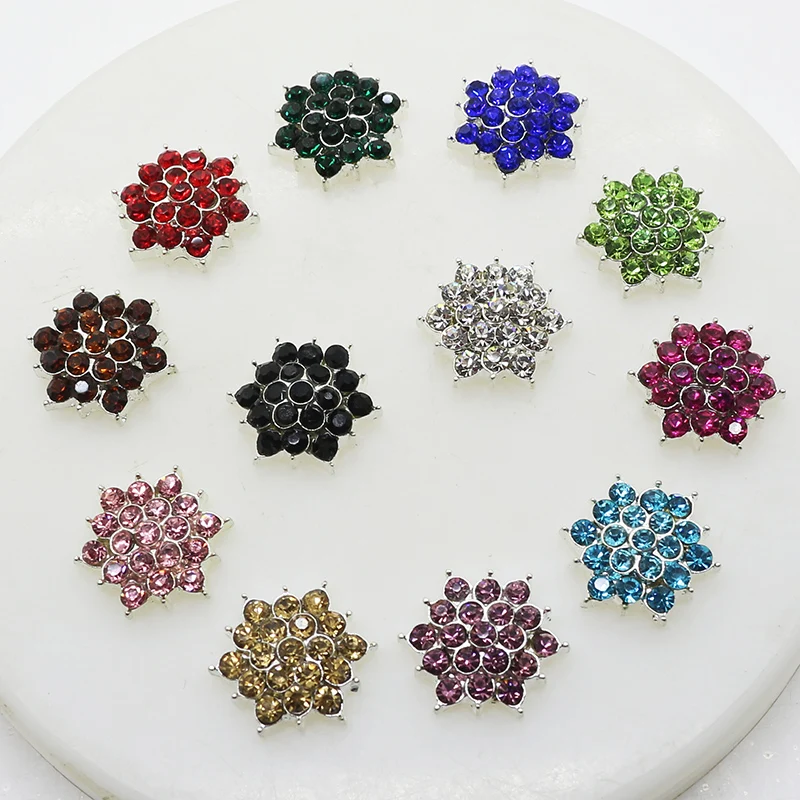 

10pcs/Lot 17mm Star Crystal Rhinestone Buttons for Clothing Craft Wedding Card Decoration Metal Hair Bow DIY Jewelry Accessories
