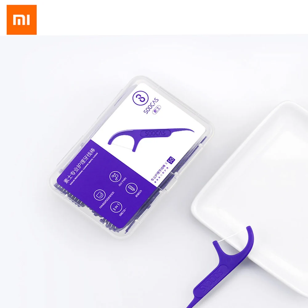 

3Boxes/set Original Xiaomi Soocare Daily Tooth Cleaning Professional Superfine Dental Floss 50pcs In One Box