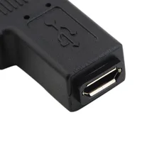 usb פין Black Light משקל Mini 5 פין זכר ל USB Micro 5 נקבה פין 90 מעלות ימינה / שמאלה זווית מתאם ממיר Plug and Play (5)