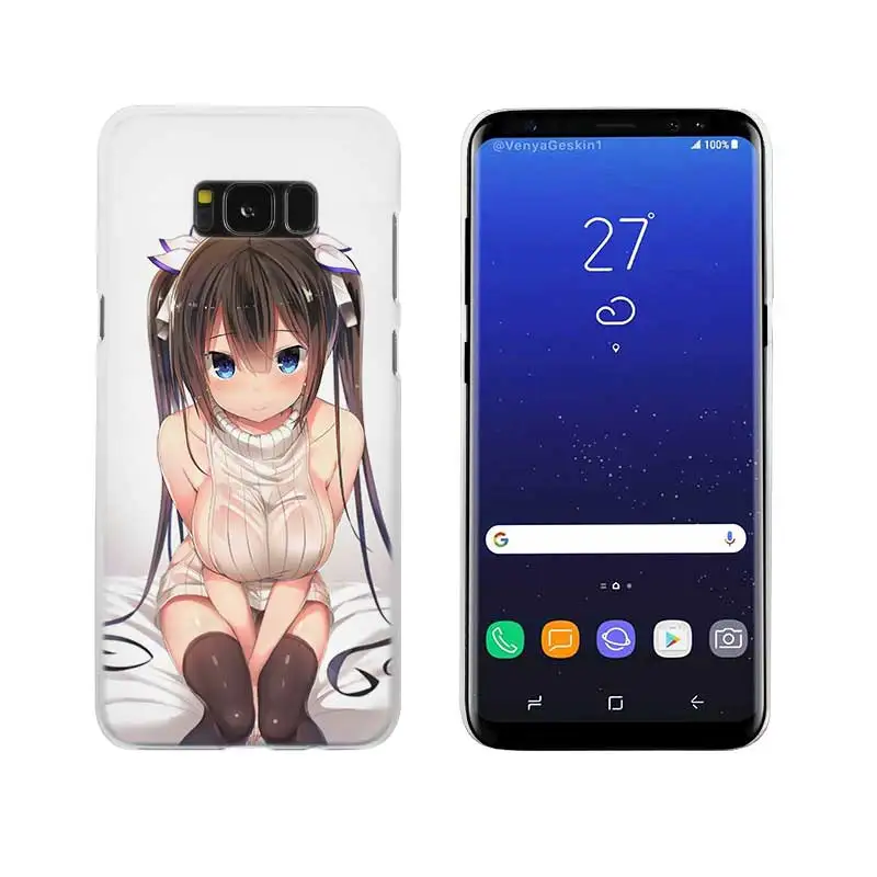 Сексуальный аниме kawaii Girl Прозрачный Note 10 9 pro Жесткий чехол для samsung Galaxy S4 S5 S6 S7 S8 S9 Plus Edge Mini s10 lite - Цвет: 01