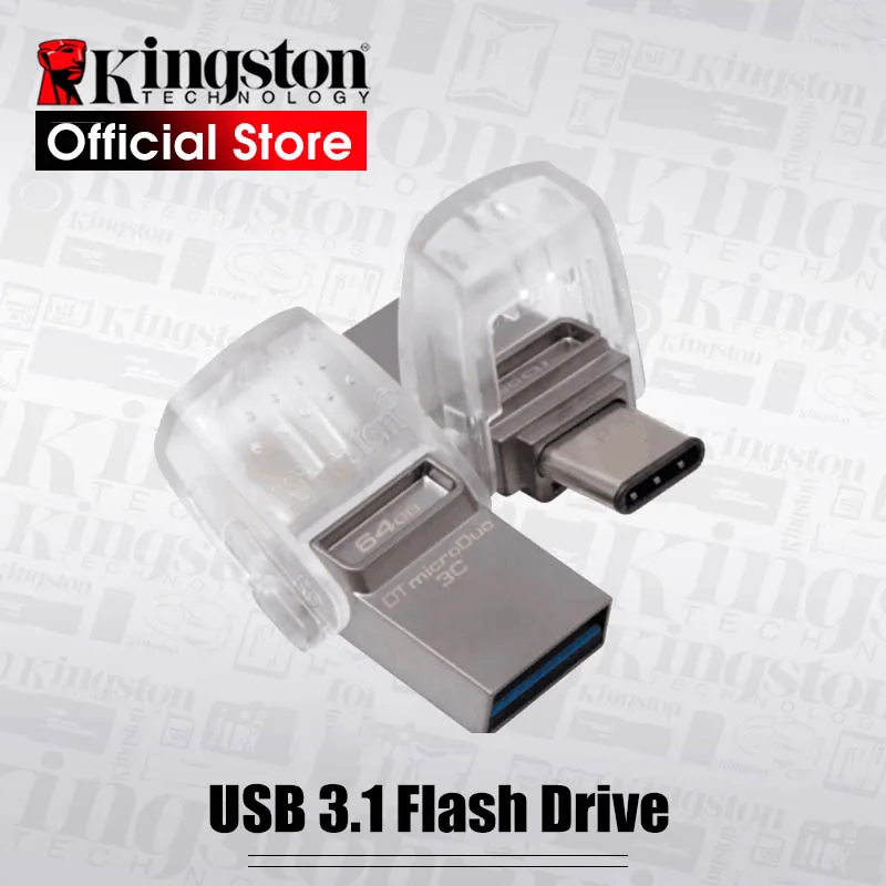 USB флеш-накопитель Kingston оригинальный DataTraveler Micro Duo 3C 64 ГБ 32 128 3 1 для ПК телефон с