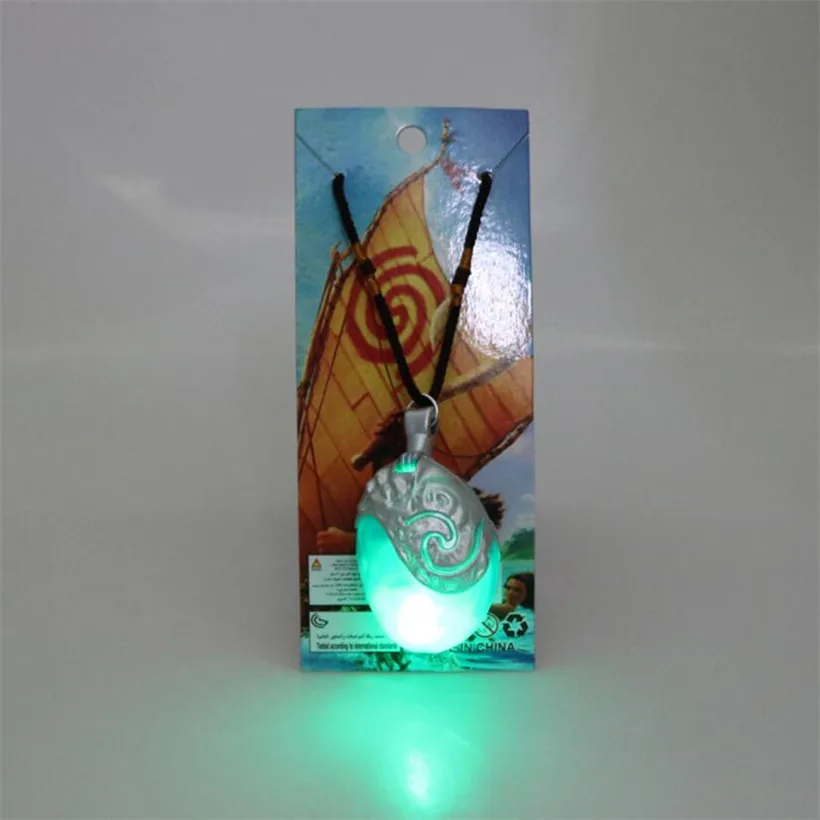 

Hot Sell Anime Moana Necklace Pendant Music And Led Light Action Figure Model Vaiana Children Toys Birthday Party Gifts
