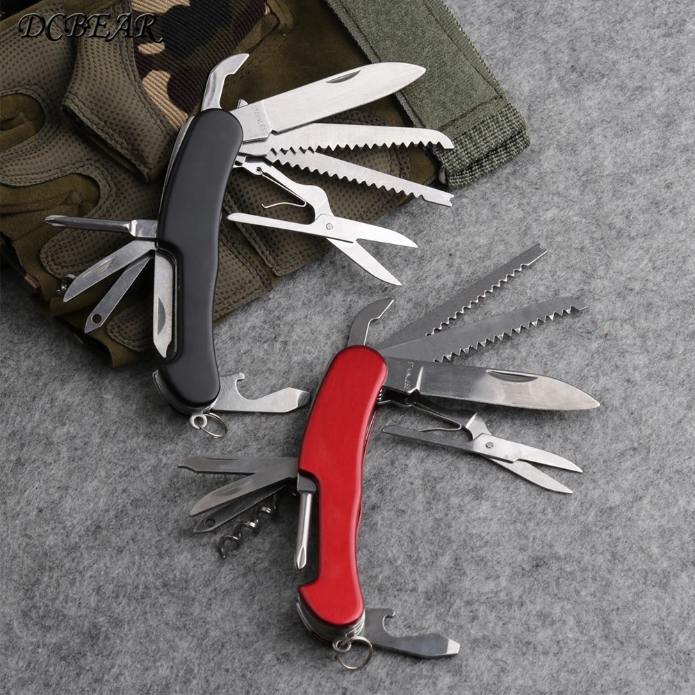 

Folding Swiss Knife Multi Purpose Army Outdoor Camping Survival EDC Tool Stainless Steel Pocket-Size Hunting knives SK45