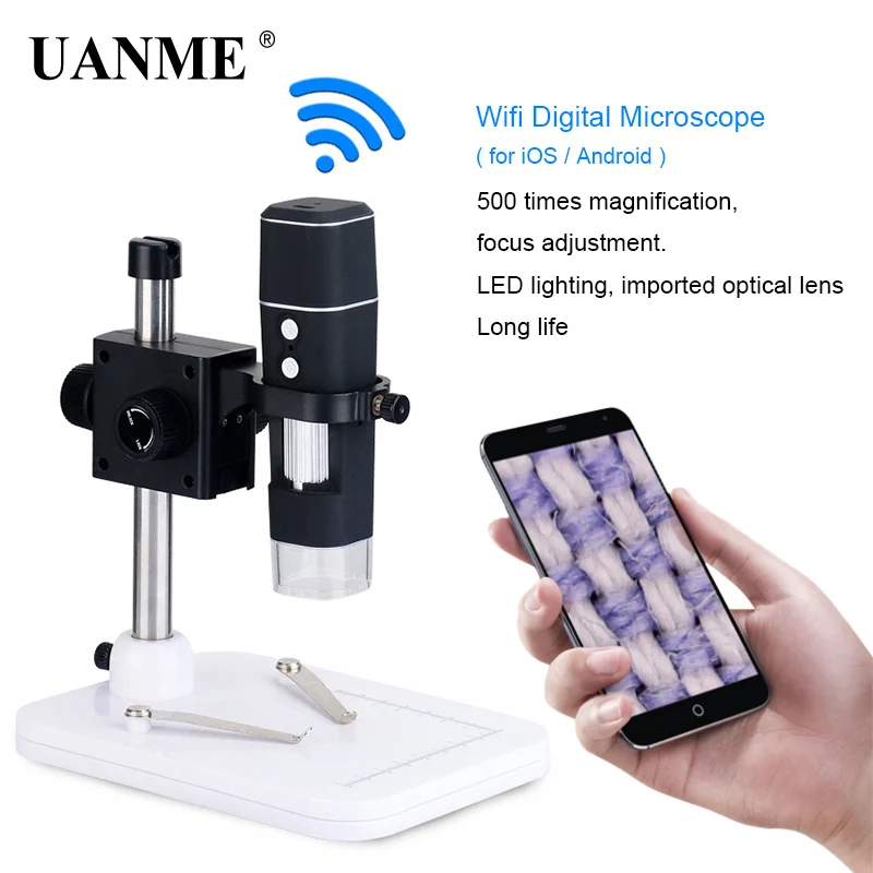 UANME 10-500X HD WIFI Digital Microscope For IOS/Android Support Zoom Camera Magnifier Digital Video Microscope