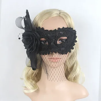 

Venetian Lace Flower Princess Mask Black Lace Mask Halloween Masquerade Mask Christmas Party Decorations