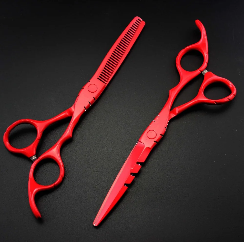 Сделанные на заказ 5,5& 6 дюймов красные рояльные краски для резки Парикмахерские филировочные ножницы для стрижки волос сумки ножницы парикмахерские ножницы набор