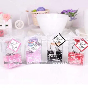 

DHL Free shipping 1000pcs With this Ring Diamond Keychain White Key Chain Wedding Favors and gifts Gift