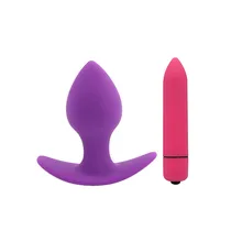 YEMA 2PCS/Set Anchor Butt Anal Plug Prostate for Men Gay&Mini Bullet Vibrator Adult Sex Toys for Women High Frequency Clitoris