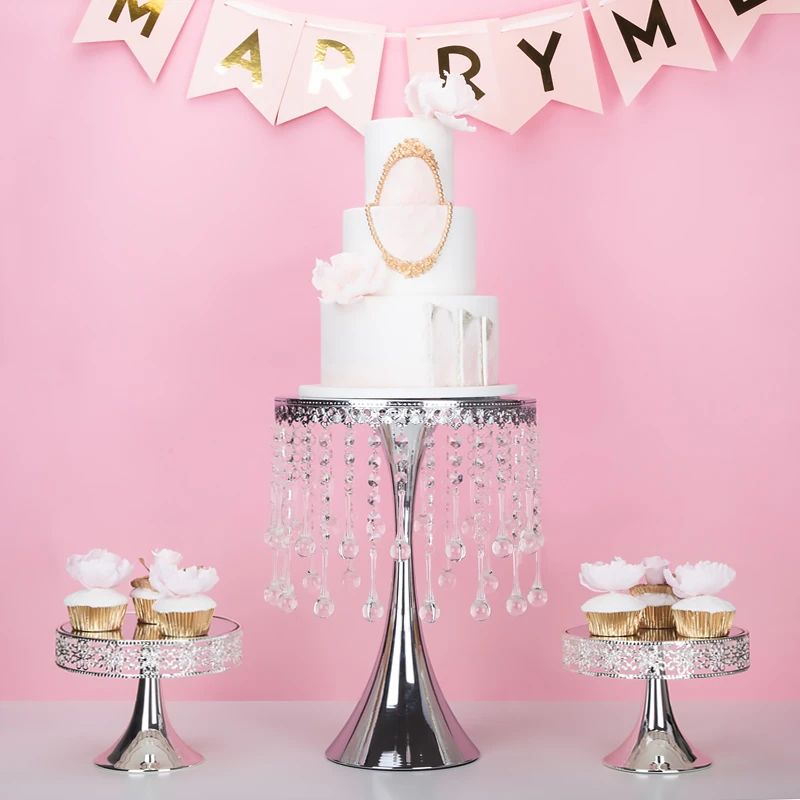 Metal Nouvelle Arrivee Or Et Argent Haut Gateau Stand Mariage Dessert Table Decoration Gateau Table Fruits Plaque Dessert Rack Aliexpress