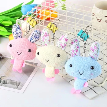 

FREE SHIPPING BY DHL 100pcs/lot 2019 New Lovely Plush Rabbit Keychains Cute Plush Rabbit Keyrings for Girls Gifts