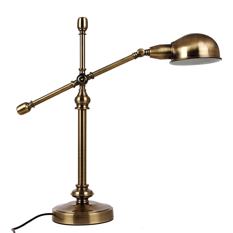 220V LED American retro style adjustable desk lamp bedroom bed study country retro eye protection desk lamp table light antique