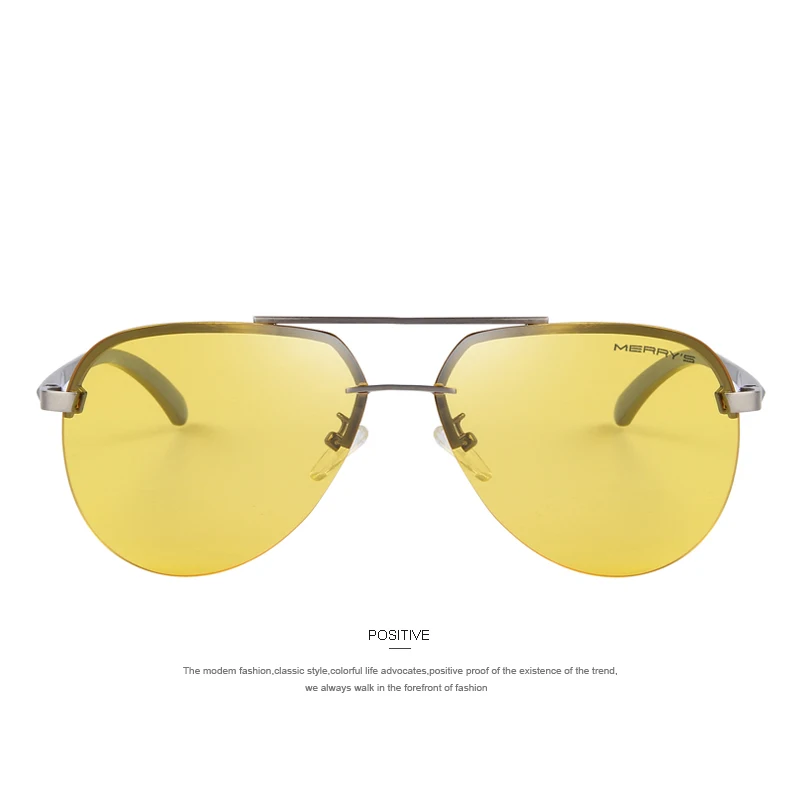 Бренд Merry's, мужские поляризованные солнцезащитные очки в оправе из алюминиевого сплава, модные мужские солнцезащитные очки для вождения S'8281 - Цвет линз: C07 Gray Yellow