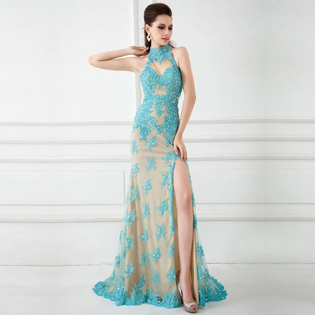 Largos Vestidos De Halter Noche Cuello OOHwzrExqa