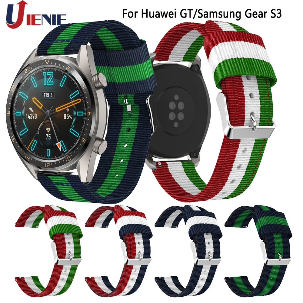 Для huawei часы GT Smart часы Группа ремешок ремни для samsung Шестерни S3 Frontier нейлоновые 22 мм заменить запястье браслет