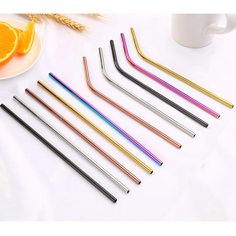 

20pcs 8.5 10.5 inch Reusable Drinking Straw High Quality 304 Stainless Steel Metal Straw For 20/30oz Mugs Party Bar Accessories