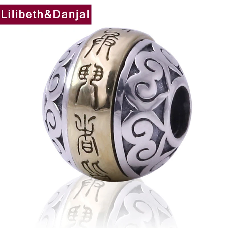

2019 Buddha Lucky Bead Couple Amulet Pendant 100% Real 925 Sterling Silver Men Women Fashion Necklace Pendants Jewelry making P7