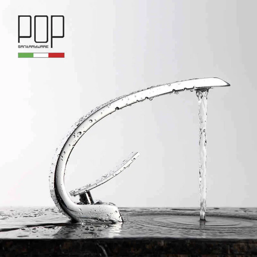 

1PC modern washbasin design Bathroom faucet mixer waterfall Hot and Cold Water taps for basin of bathroom6101-1