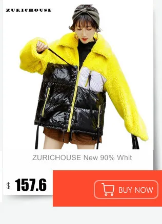 ZURICHOUSE Down Parka Women Long Hooded Fashion Embroidery Warm Natural Big Fur Collar White Duck Down Jacket Winter