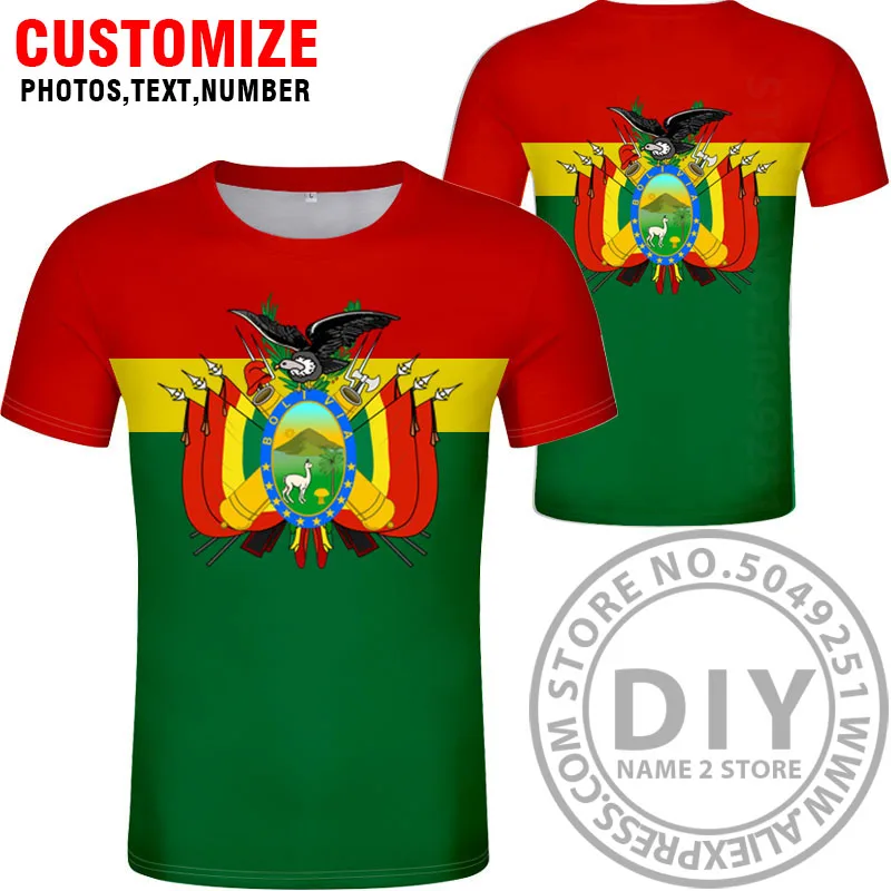 BOLIVIA футболка, сделай сам,, на заказ, с именем, номером, bol, футболка для страны, bo, национальный флаг, испанский колледж, боливийский принт, фото, одежда - Цвет: Style 4