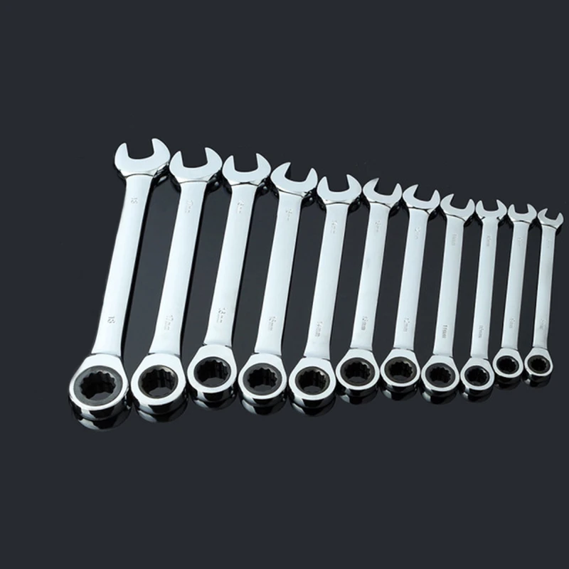 

6mm-15mm Ratchet Combination Metric Wrench Set Tooth Gear Ring Torque and Wrench Set Tools for Repair A Set of Wrench