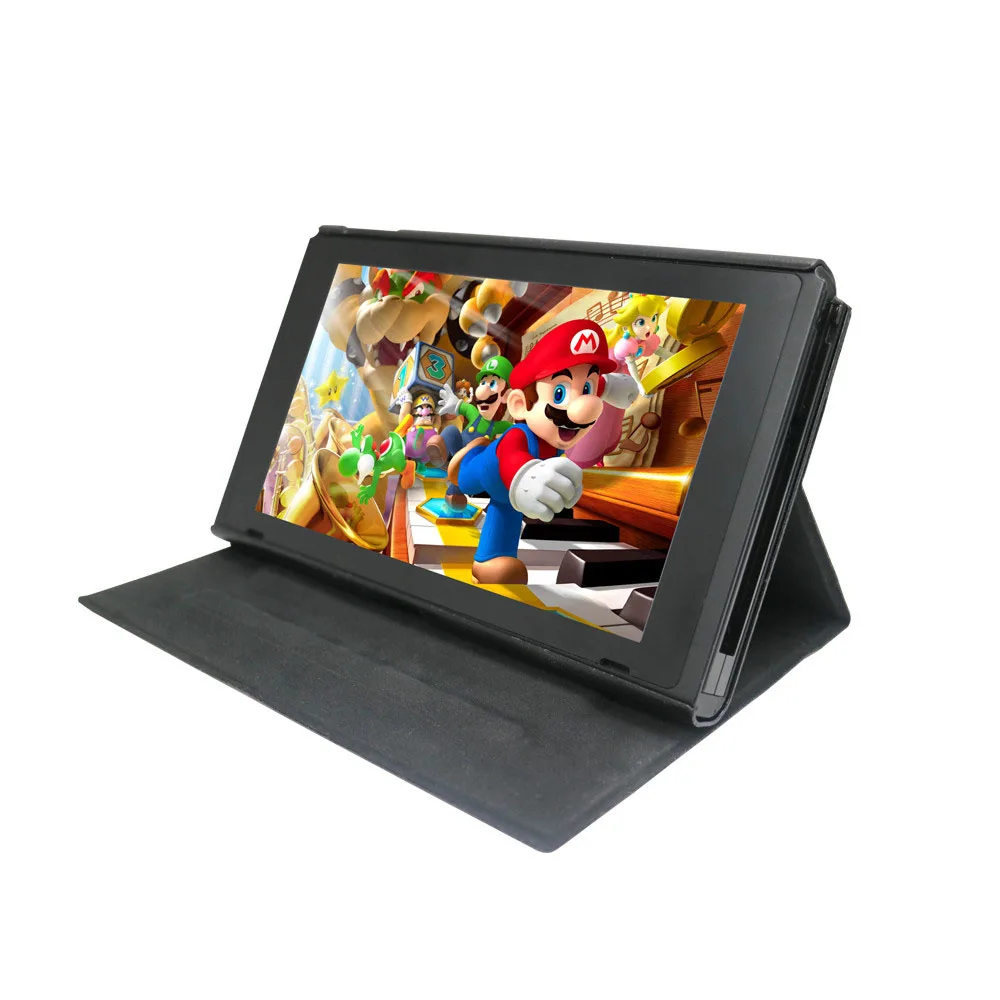 Чехол из искусственной кожи с откидной крышкой и подставкой для Nintendo DOS Switch