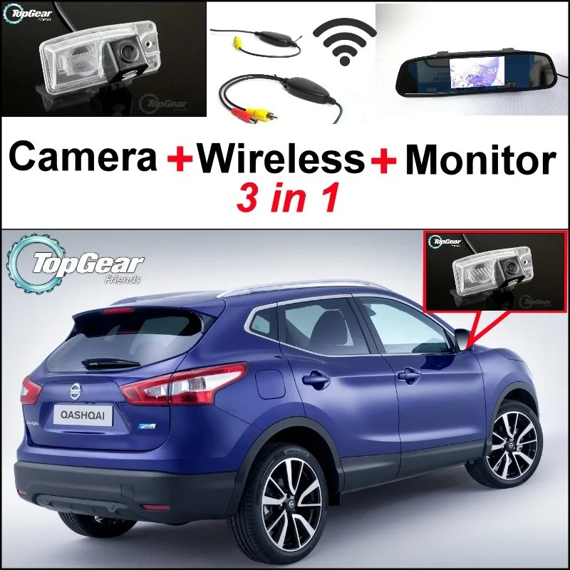 3 в 1 Специальная камера заднего вида+ беспроводной приемник+ зеркальный монитор Легкая система парковки для Nissan Qashqai J11 Dualis 2012