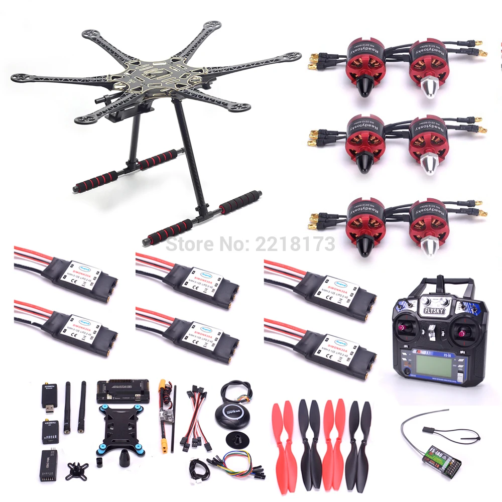 

S550 PCB 550mm Multicopter Frame Kit APM 2.6 Flight Controller with M8N GPS 2212 920kv motor 30A simonk ESC Flysky FS-I6 FS I6