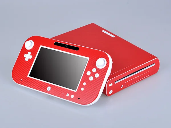 

Red Carbon Fiber Vinyl Skin Sticker Protector for Nintendo Wii U and controller skins Stickers