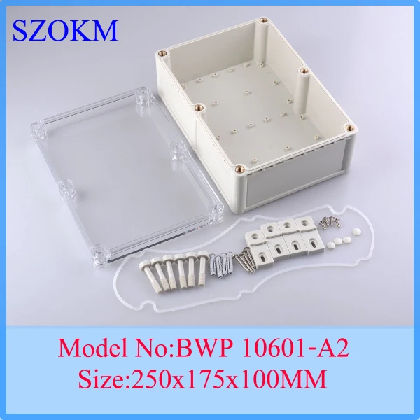 

1 piece free shipping plastic case clear cover with box electronic box waterproof enclosure 250*175*100mm
