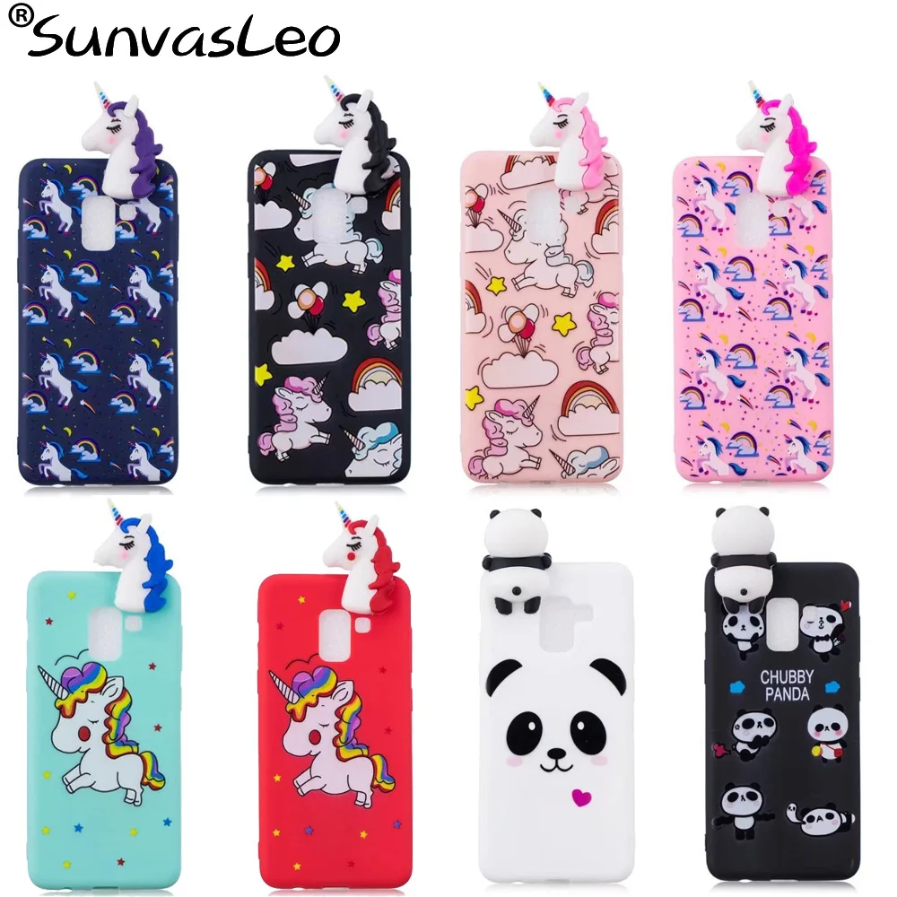 

For Samsung Galaxy A8 2018 / A5 2018 Mobile Phone Case 3D Unicorn Soft Silicone Back Cover Cartoon Shell Skin Fundas Coque Capa