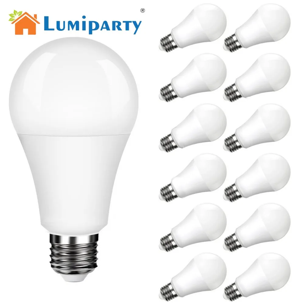 

LumiParty 12 Pcs A19 E26/27 Base LED Light Bulb Perfect for Kitchens Living Room Dining Room Bedroom Daylight white