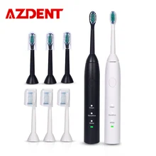 AZDENT 3 функции ультра звуковая электрическая зубная щетка перезаряжаемая зубная щетка с 4 головками мощная звуковая зубная щетка уход за полостью рта
