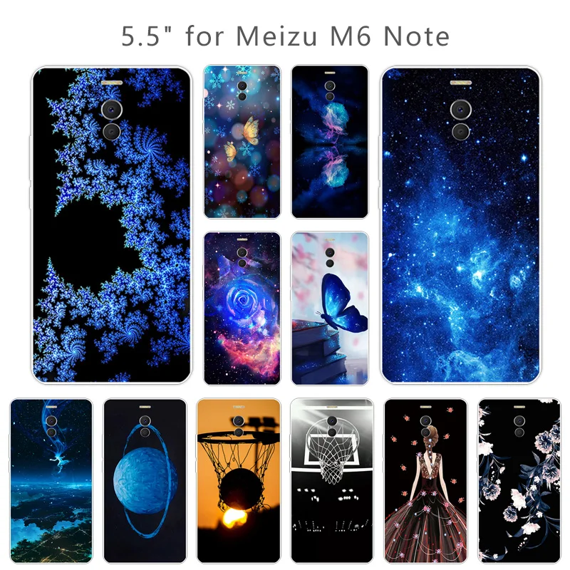 Мягкий Силиконовый ТПУ чехол для Meizu M6 Note 5 дюйма чехлы телефонов Meilan M6Note Синий |