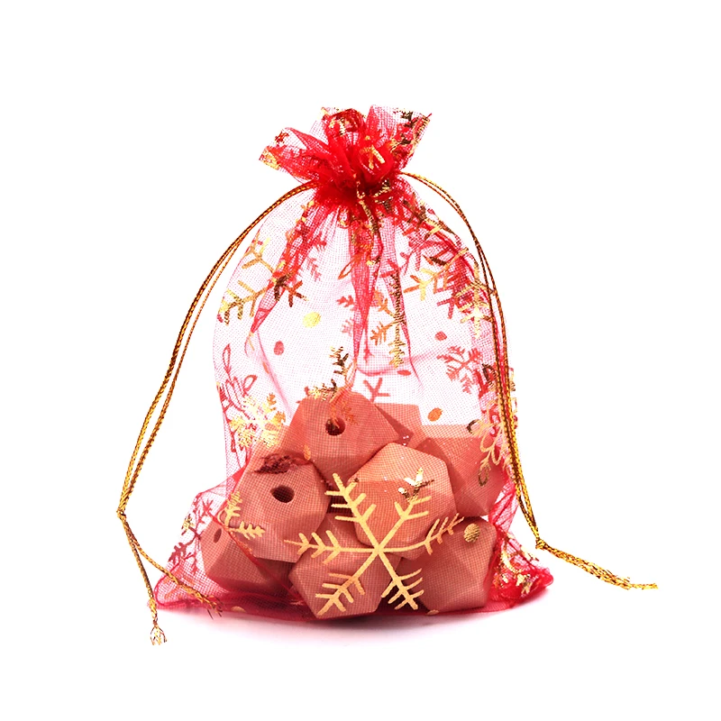 500 шт./лот Снежинка Дизайн сумочки из органзы 13x18 см Свадебный шнурок для украшений кошелек; подарочная сумочка милые для конфет и ювелирных изделий мешки для упаковки