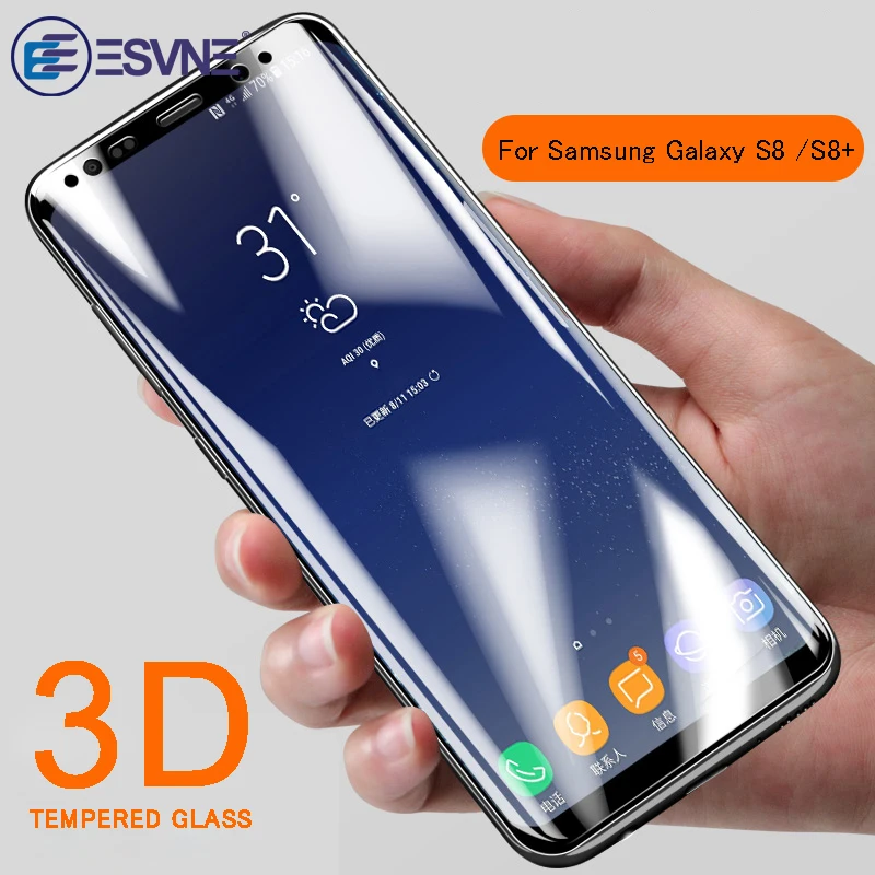 ESVNE 3D изогнутый край закаленное стекло для samsung Galaxy S8 Plus HD Защитная пленка полного