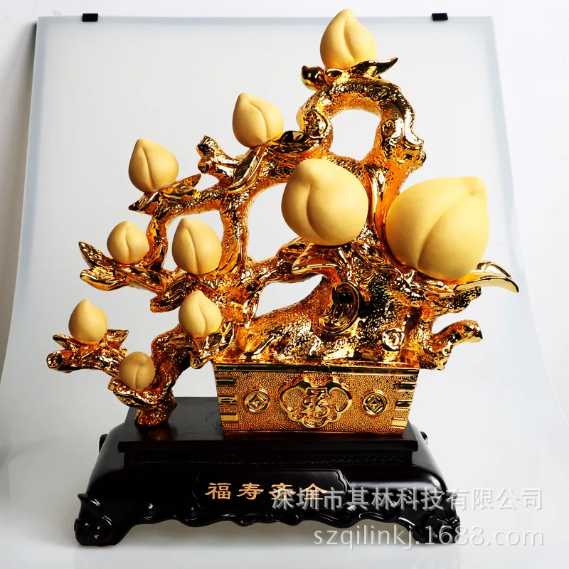 1 pçs longevidade pêssego ornamentos longevidade casa