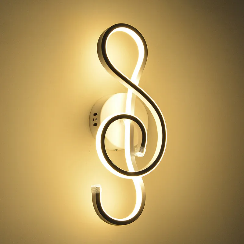

22W Modern led wall lamp Musical Note AC85-265V Creative wall light fixture indoor decoration for Bedroom,Foyer,Office