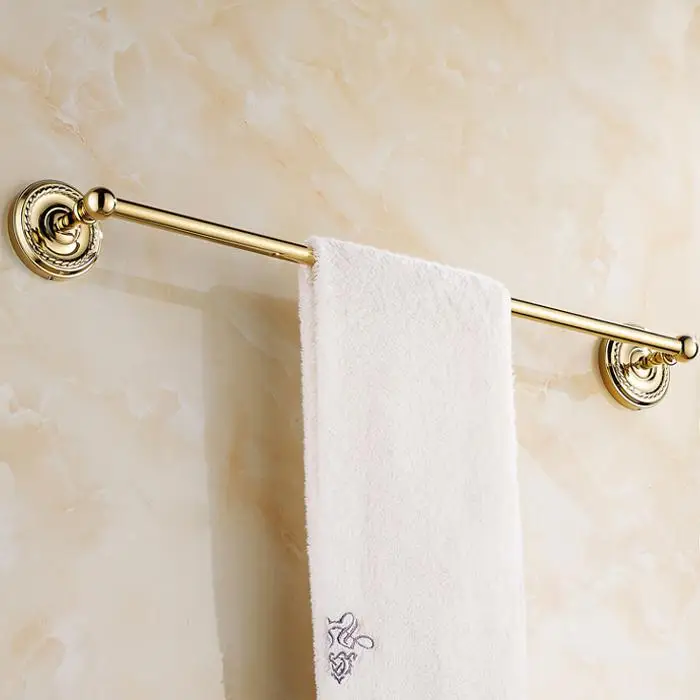 Европейские антикварные аксессуары для ванной комнаты, золотые Товары для ванной комнаты, латунные хромированные резные золотые аксессуары для ванной - Цвет: towel bar 1