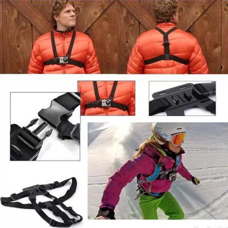 Регулируемый Chest Mount Harness нагрудный ремень нагрудный пояс для GoPro HD Hero 4 3 + 3 2 1 SJ4000 SJ5000 Камера GP26 JLRJ88