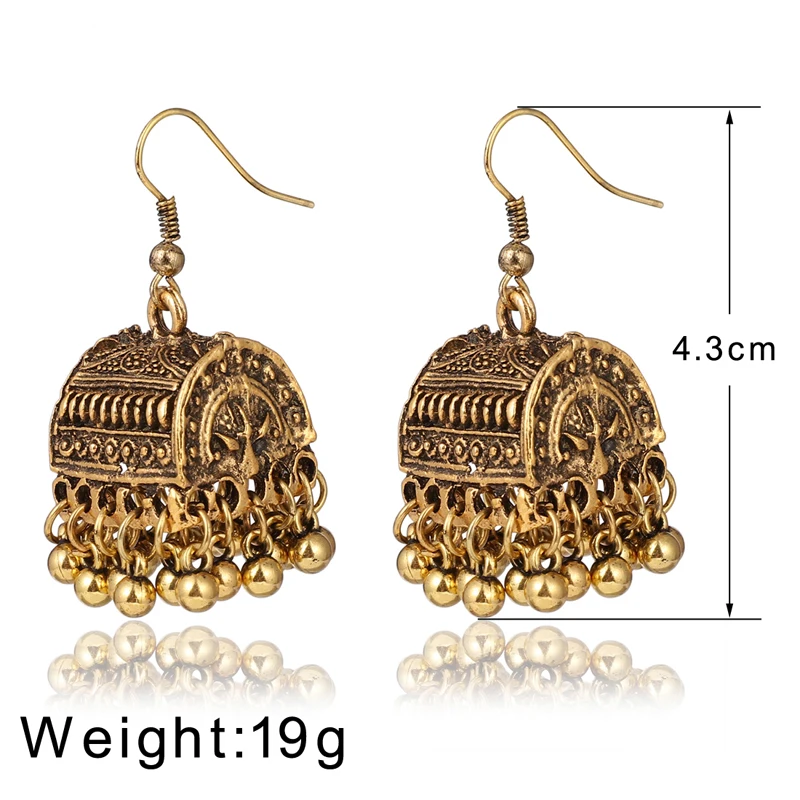 Gypsy Afghan ювелирные изделия ретро этнические индийские Jhumka коробка клетка